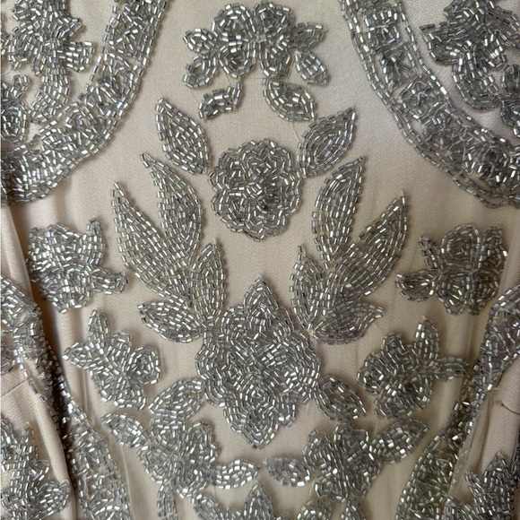 Theia Silver Patterned Cream Maxi Dress - Picture 2 of 6